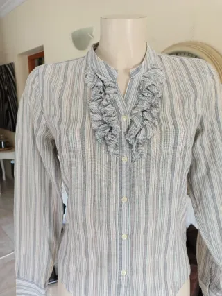 Blusa WE Algodón Rayas Volantes