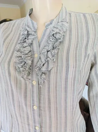 Blusa WE Algodón Rayas Volantes