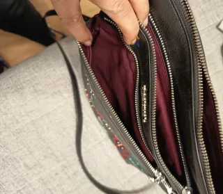 Bolso Desigual Negro Flores Bordadas