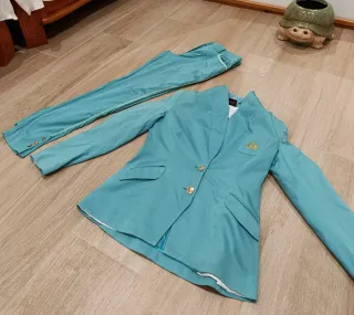 Americana y Pantalón Vintage Talla M Turquesa