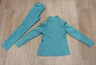 Americana y Pantalón Vintage Talla M Turquesa