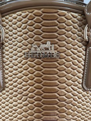 Bolso Piel Serpiente Marrón Dorado