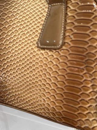 Bolso Piel Serpiente Marrón Dorado