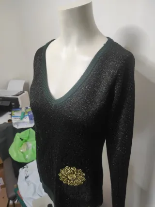 Desigual Pullover Donna Nero Glitter