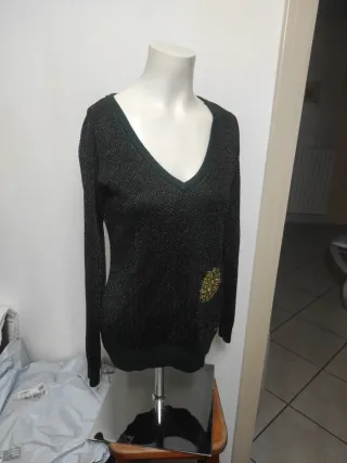 Desigual Pullover Donna Nero Glitter