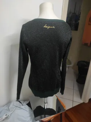 Desigual Pullover Donna Nero Glitter