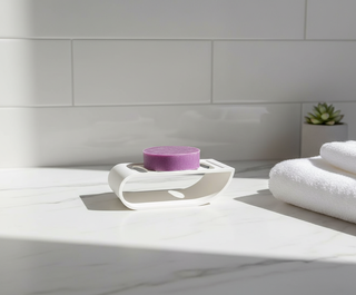 Saboneteira em PLA - Roxo e Branco