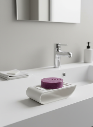 Saboneteira em PLA - Roxo e Branco