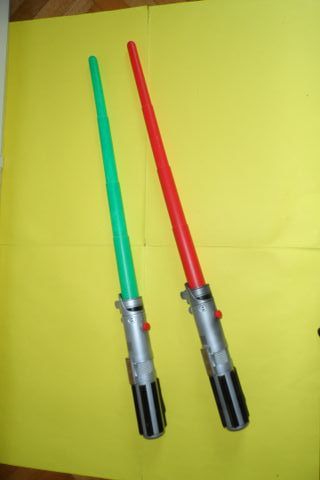 2 spade giocattolo laser star wars rossa verde jed