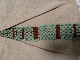 Bolso grande beige y verde