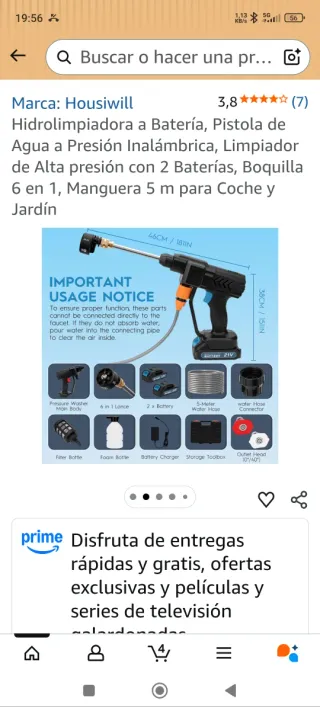 Hidro limpiadora a batería