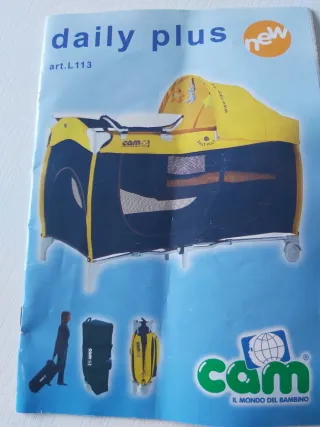 Cuna de viaje plegable azul