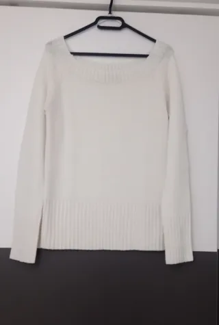 Jersey mujer cuello barco blanco