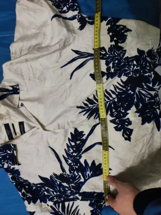 Camicia Nautica Seta Fantasia Floreale Blu Taglia