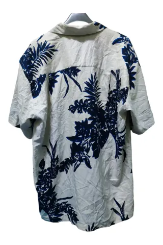 Camicia Nautica Seta Fantasia Floreale Blu Taglia