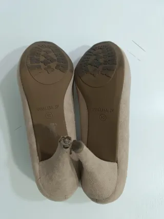 Zapatos tacón ANNA LISSA beige flor peep toe