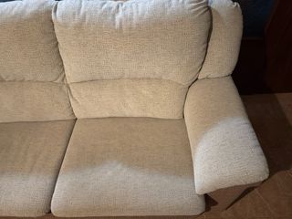 Sofá 3 plazas beige y marrón