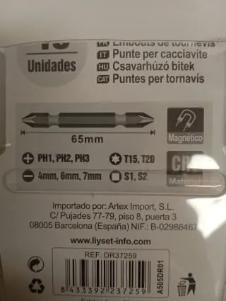 Juego de puntas de destornillador largas hexagonal