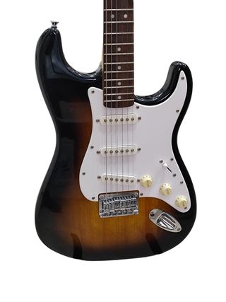 GUITARRA ELECTRICA FENDER SQUIER STRATOCASTER NEGRA-MARRON *DETALLES ESTETICOS*