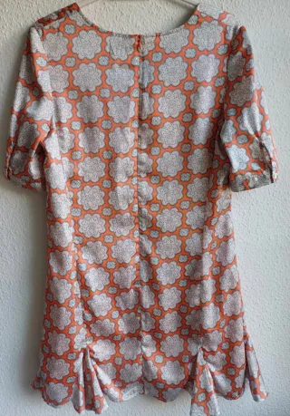 Vestido Kling estampado naranja y blanco