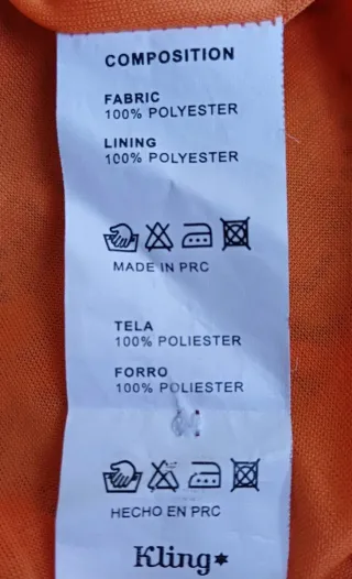 Vestido Kling estampado naranja y blanco