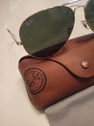 Gafas de Sol Ray-Ban Aviator Doradas Verdes