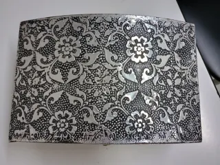 2 Cajas joyeros labradas plateadas