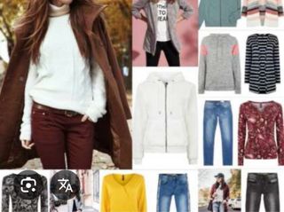 Conjunto Ropa Mujer Marrón y Blanco