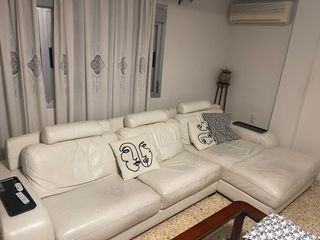 Sofá de piel blanco 3 plazas