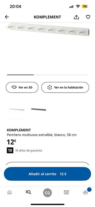 Perchero Komplement IKEA Blanco