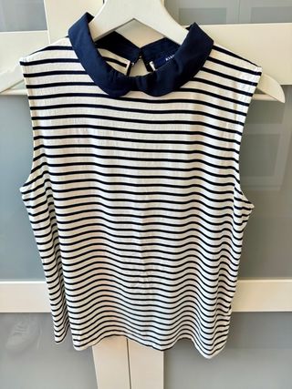 Top marinero Kiabi rayas azul/blanco T.38