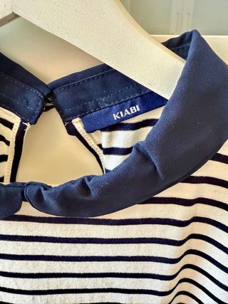 Top marinero Kiabi rayas azul/blanco T.38