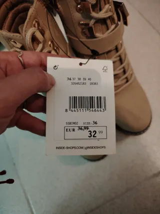 Botines Inside Beige/Marrón Tacón