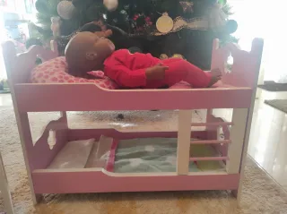 Cuna y Silla de Juguete Rosa