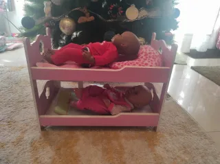 Cuna y Silla de Juguete Rosa