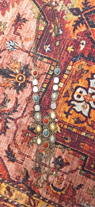 Collana bohémien boho multicolor argento