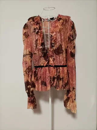 Camicia pizzo floreale donna