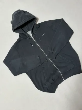 Nike Vintage 2000s Zip Hoodie Black Y2K Streetwear