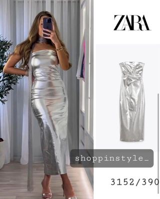 Vestido plateado Zara
