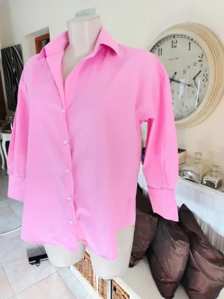 Blusa Oversize Zara Rosa Talla XS