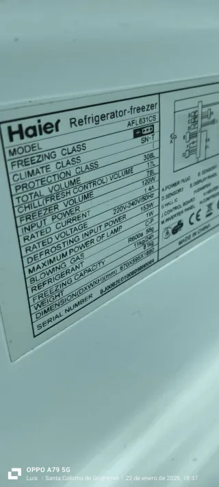 NEVERA COMBI HAIER NO FROST ENERGÍA A+