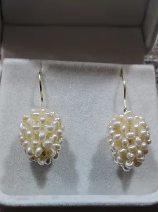 Pendientes Perlas Oro 14K