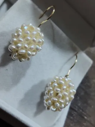Pendientes Perlas Oro 14K