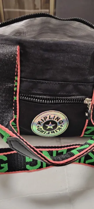 Bolso Kipling Negro Multicolor Seminuevo