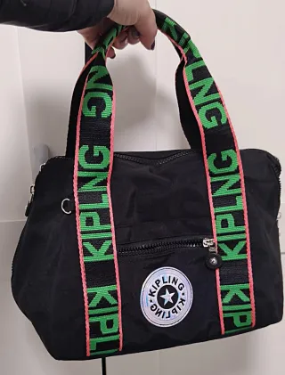 Bolso Kipling Negro Multicolor Seminuevo