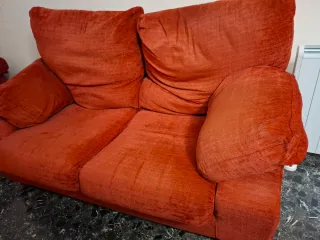 Sofá 3 y 2 plazas rojo tela