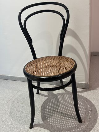 Silla Vintage Ratán Negra