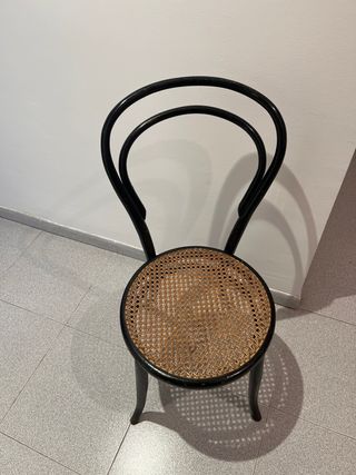 Silla Vintage Ratán Negra