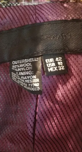 Americana Zara Mujer Cuadros