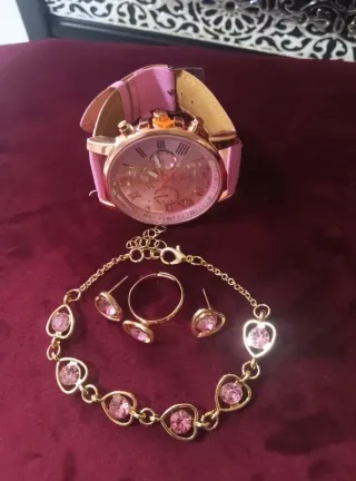 Reloj de mujer con diamantes oro y rosa